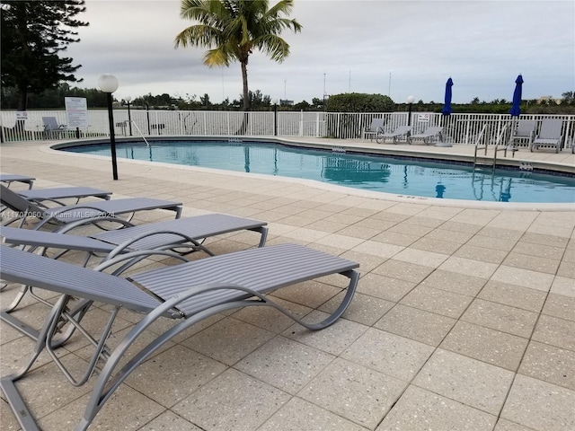 view of pool featuring a patio area