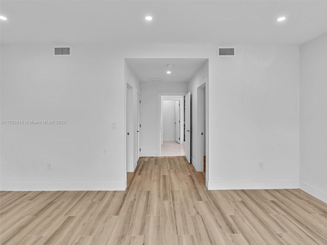 empty room with light wood-type flooring