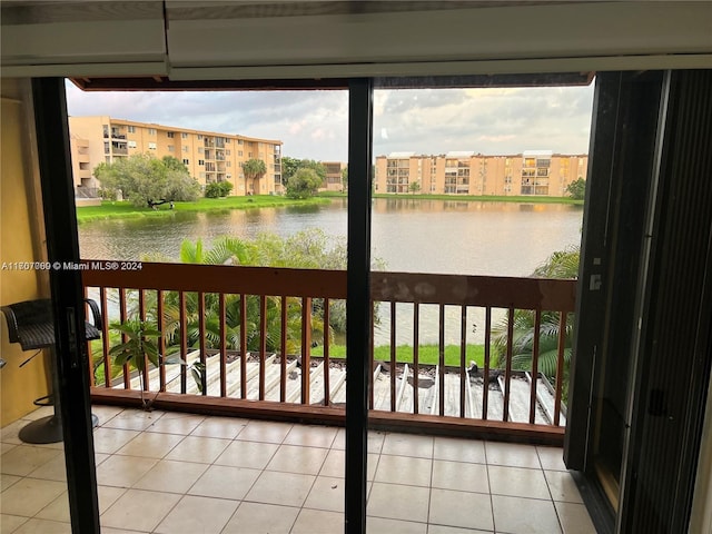 balcony with a water view