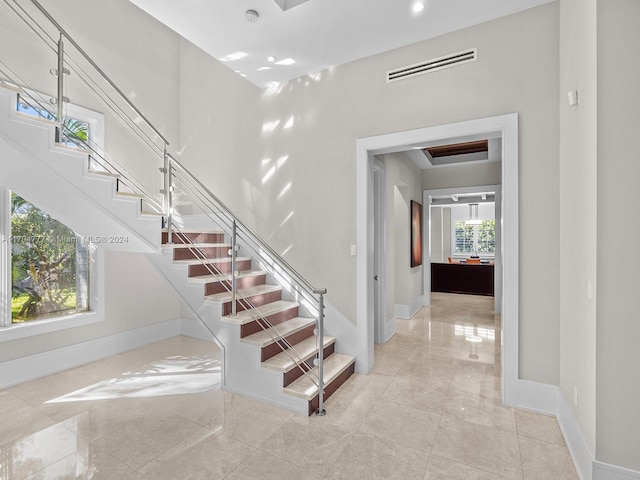 stairs with a wealth of natural light