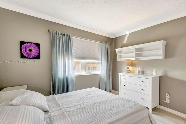 bedroom with a textured ceiling