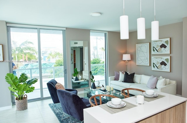 3900 Biscayne Blvd Unit S-202, Miami, FL 33137 - living room with light tile patterned floors and a wall of windows