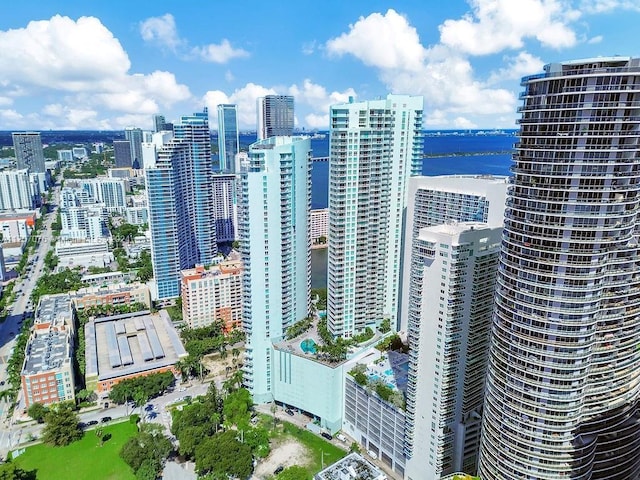 view of city with a water view