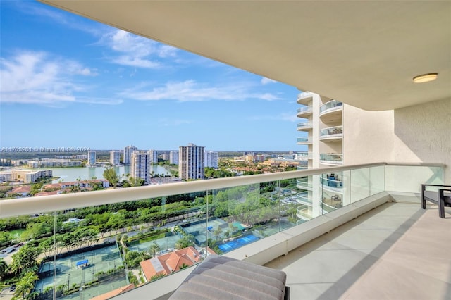 balcony with a water view