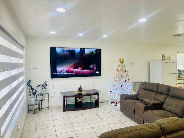 view of tiled living room