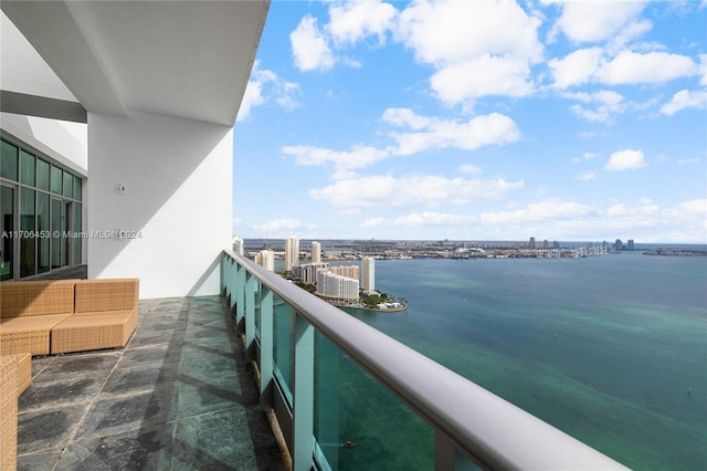 balcony with a water view