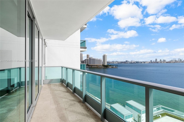 balcony with a water view