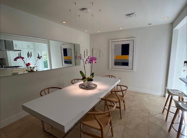 view of tiled dining area