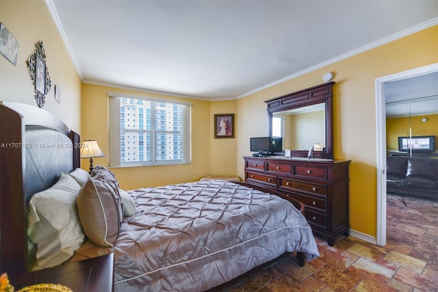 bedroom featuring ornamental molding