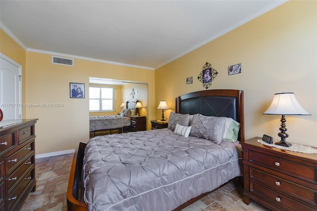 bedroom featuring ornamental molding