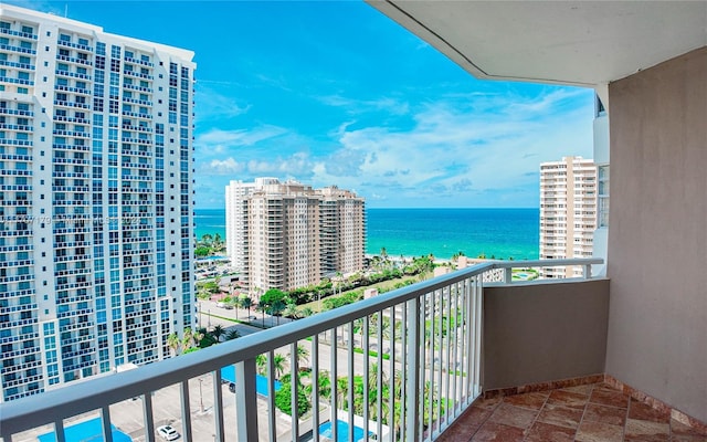 balcony with a water view