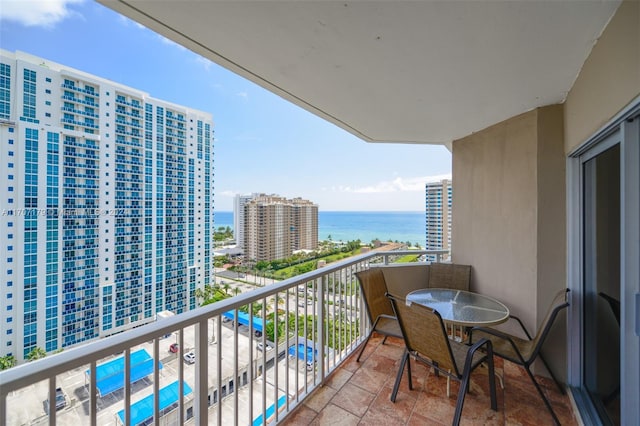 balcony with a water view