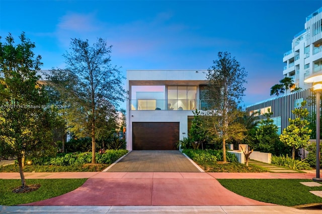 contemporary house featuring a garage