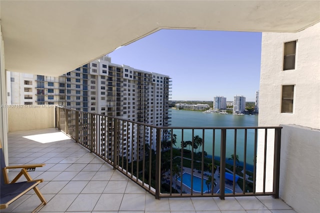 balcony with a water view