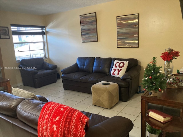 view of tiled living room