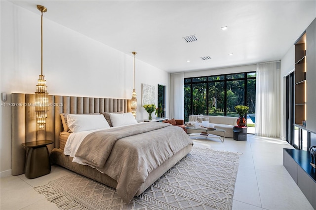 bedroom with expansive windows