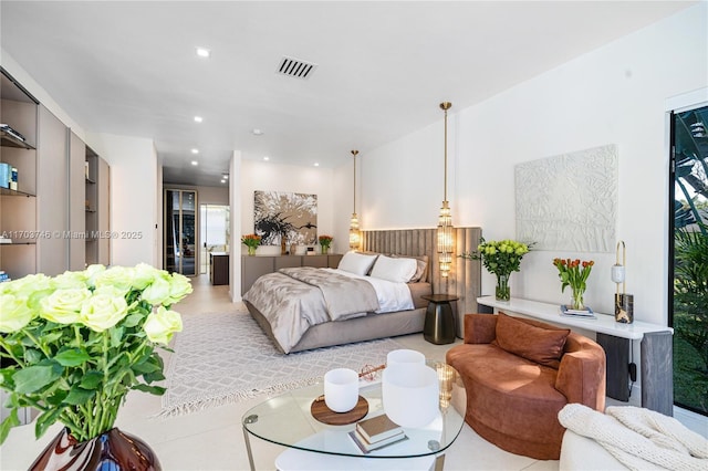 view of tiled bedroom