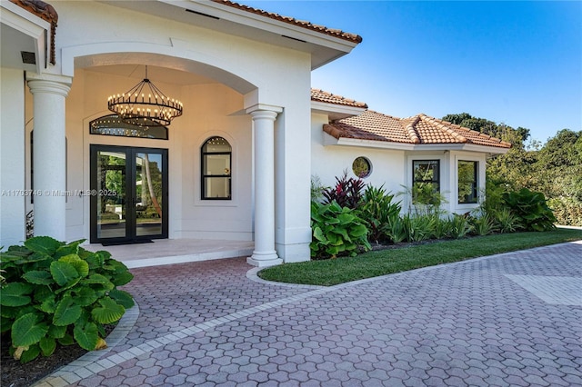 entrance to property with french doors