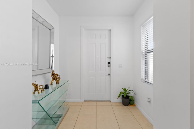 view of tiled foyer