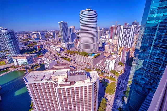 view of city featuring a water view