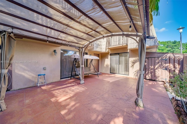 view of patio with a pergola