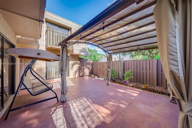 view of patio with a pergola