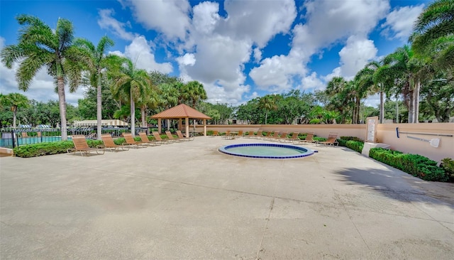 view of pool featuring a gazebo