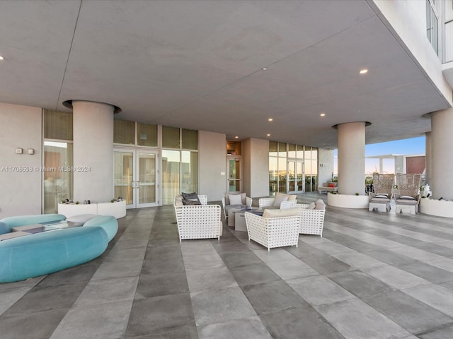 view of patio / terrace with outdoor lounge area and french doors