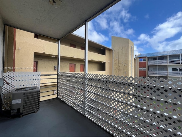 balcony with central air condition unit