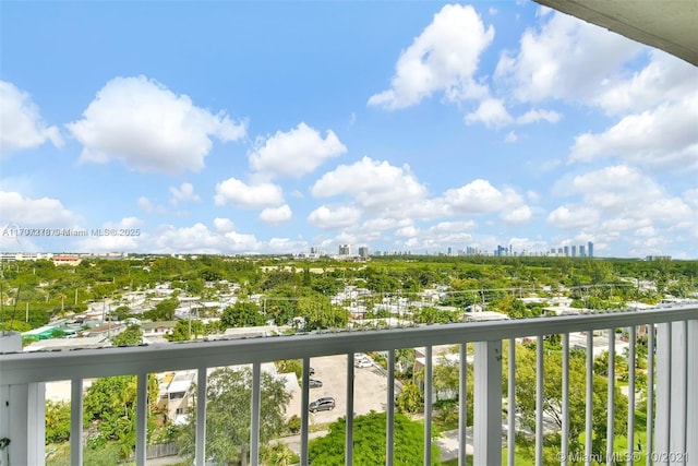 balcony with a city view