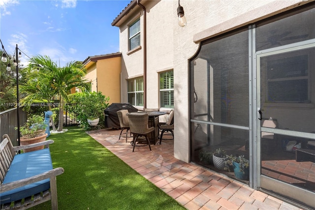 view of patio / terrace featuring area for grilling