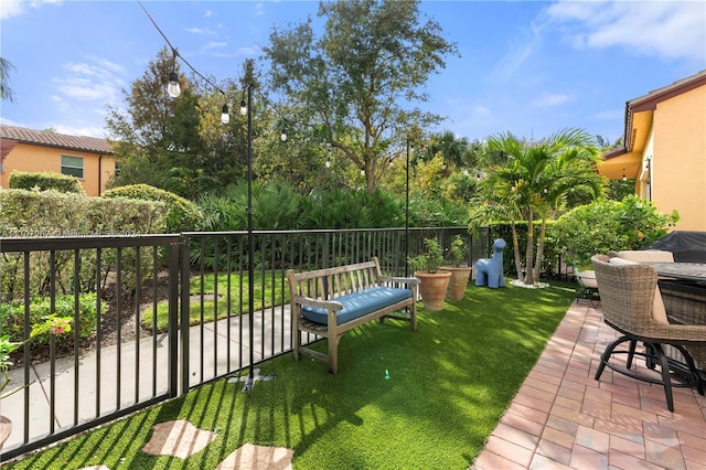 view of yard featuring a patio area