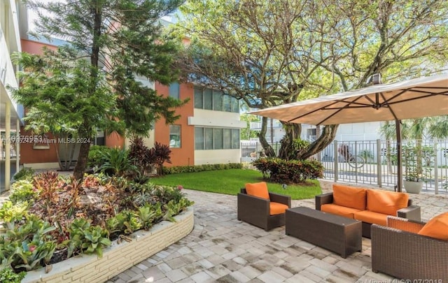 10210 Collins Ave Unit 306, Bal Harbour, FL 33154 - view of patio featuring outdoor lounge area