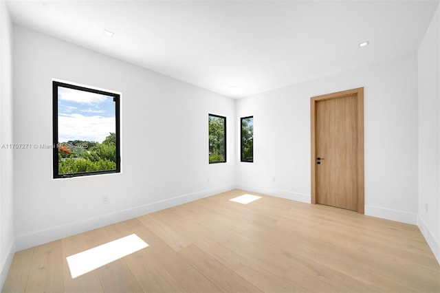 empty room featuring light hardwood / wood-style floors and a wealth of natural light