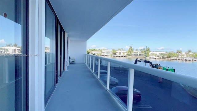 balcony with a water view