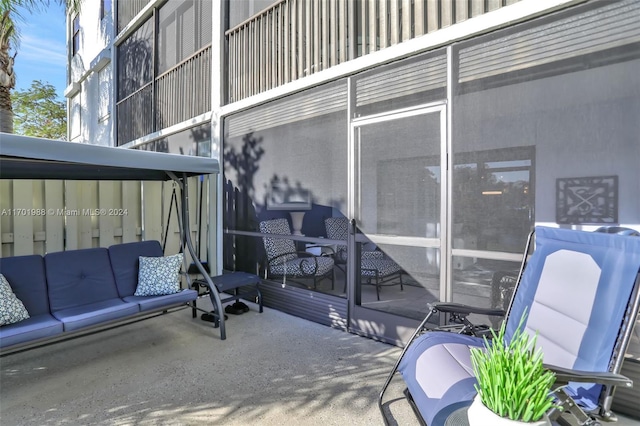 view of patio / terrace featuring a balcony