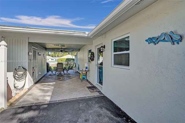 view of patio / terrace with ceiling fan