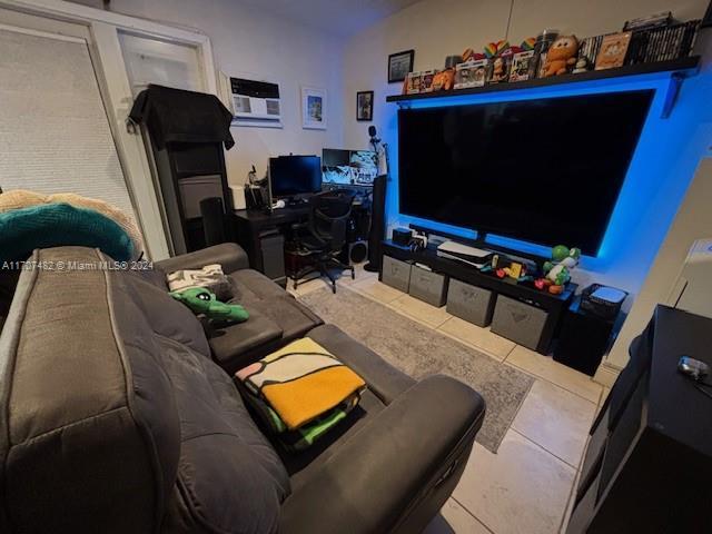 view of tiled living room