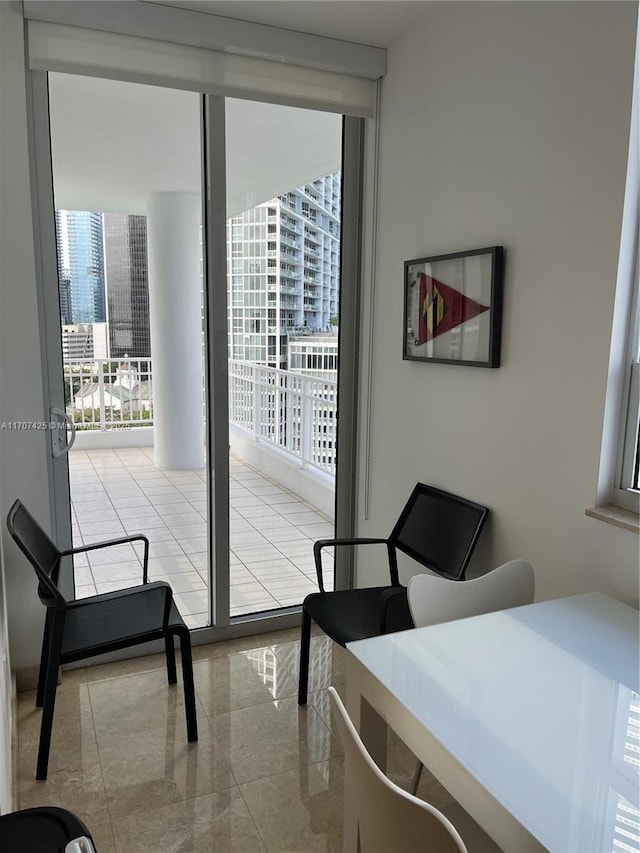 doorway featuring expansive windows