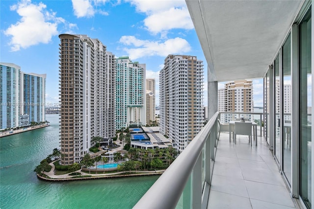 balcony with a water view