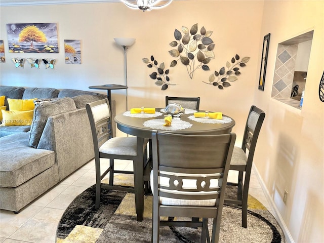 view of tiled dining area