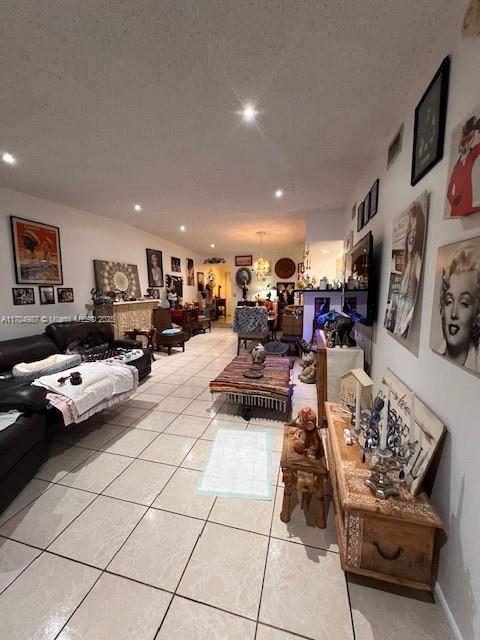 view of tiled living room