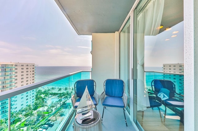 balcony with a water view