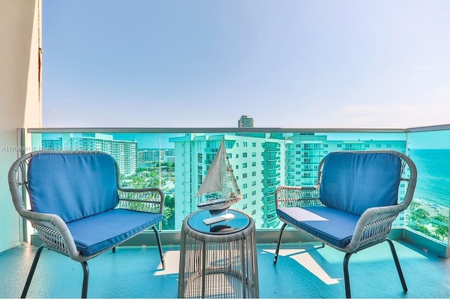 balcony with a water view