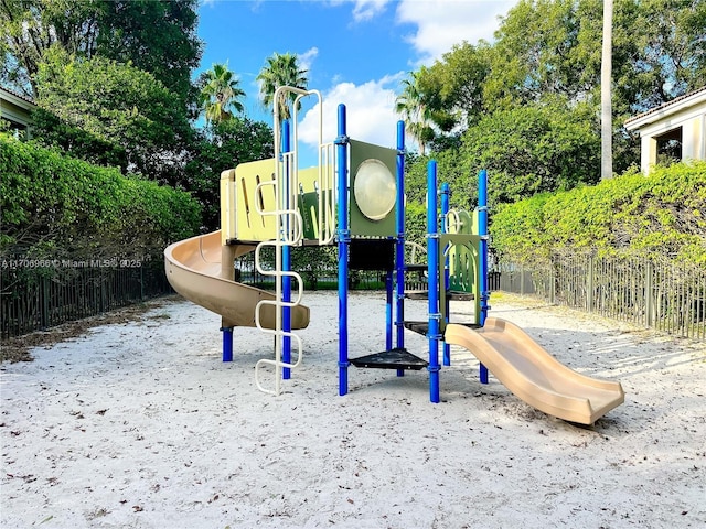 community play area featuring fence