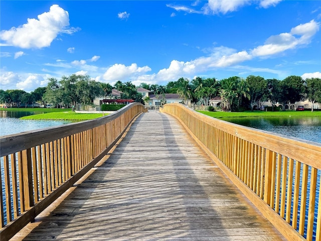 view of home's community featuring a water view