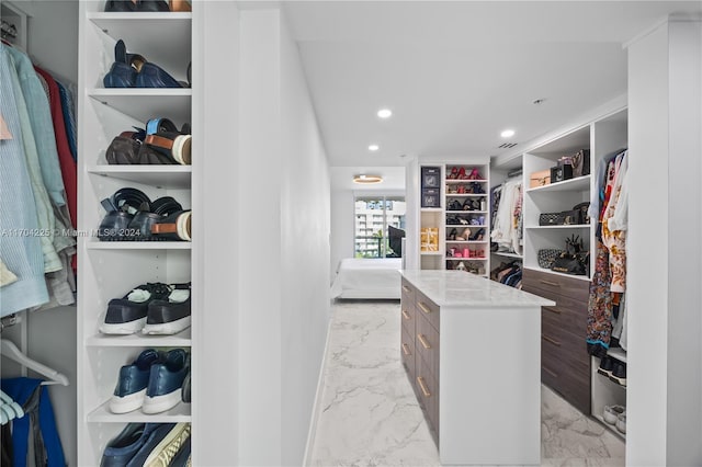 view of walk in closet