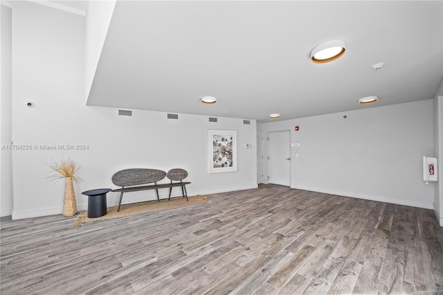 unfurnished room featuring light wood-type flooring