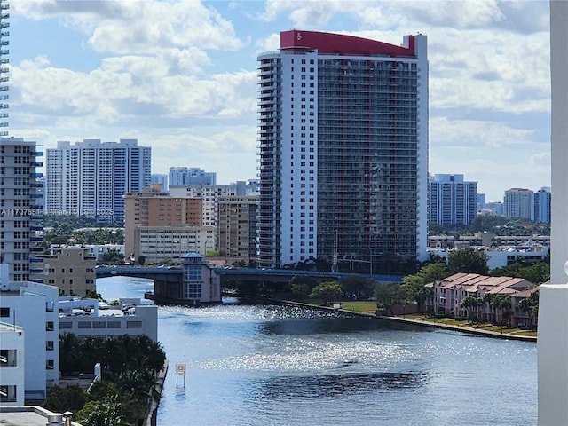 exterior space featuring a water view