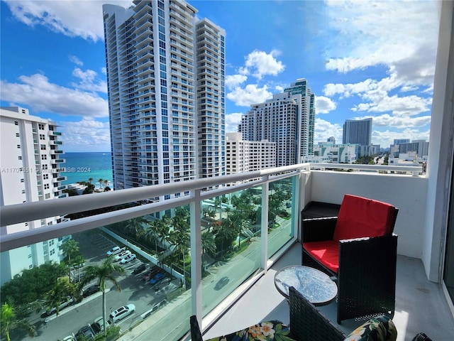 balcony with a water view